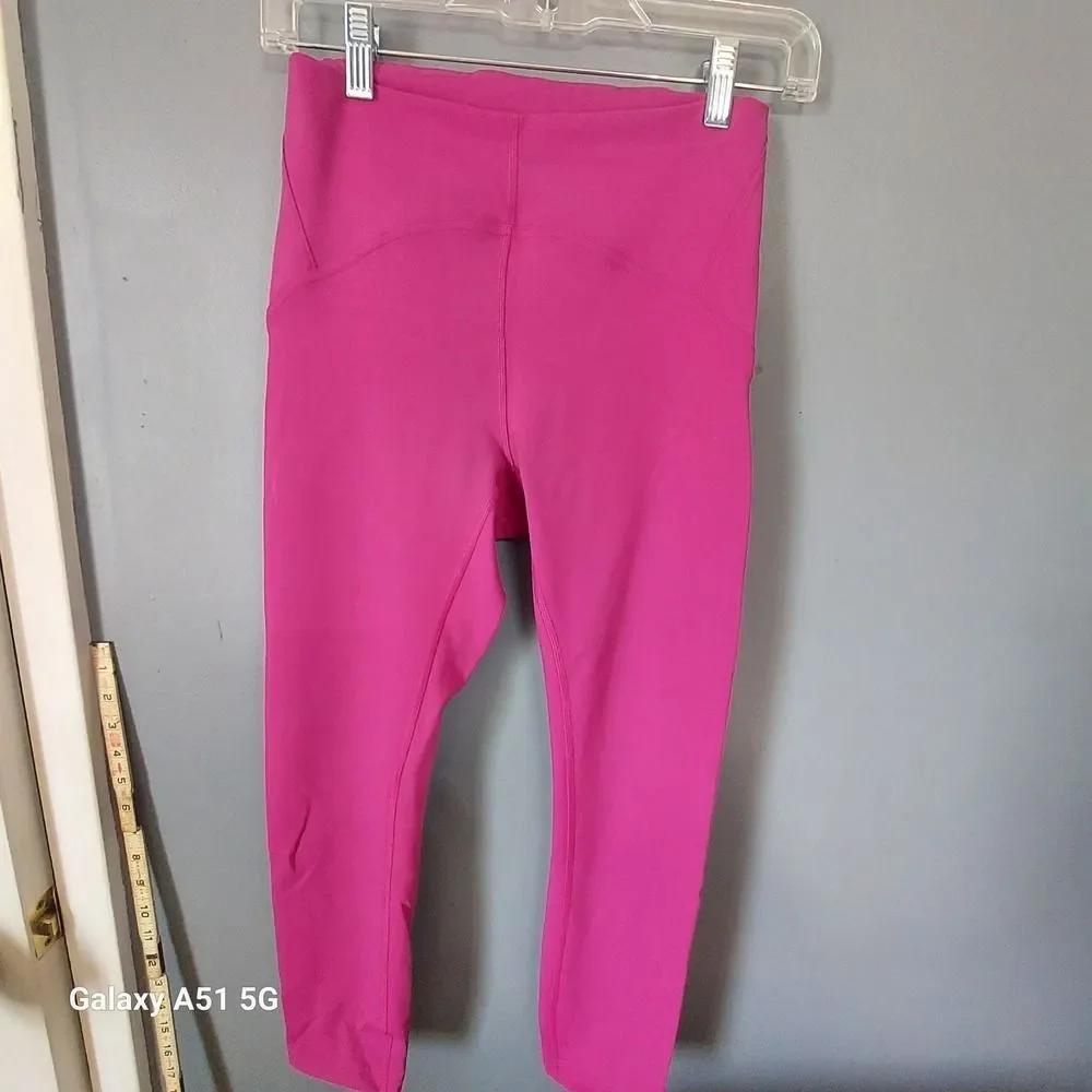 Lululemon All The Right Places‎ High Rise Crop Leggings Magenta Pink Womens Sz 6